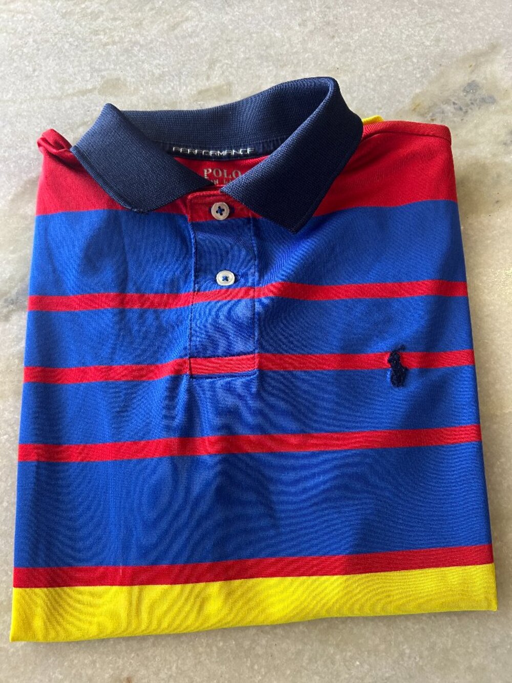 Polo Ralph Lauren Boys Colorblock Performance Polo Navy White Royal